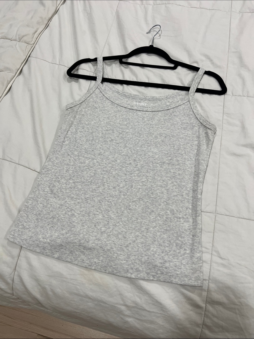 Women's Gray Ribbed Tank Top - Classic Slim Fit